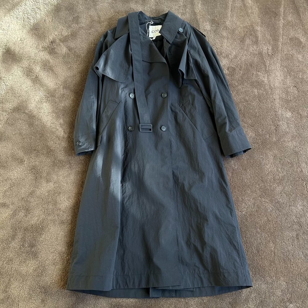 COS Black Trench Coat